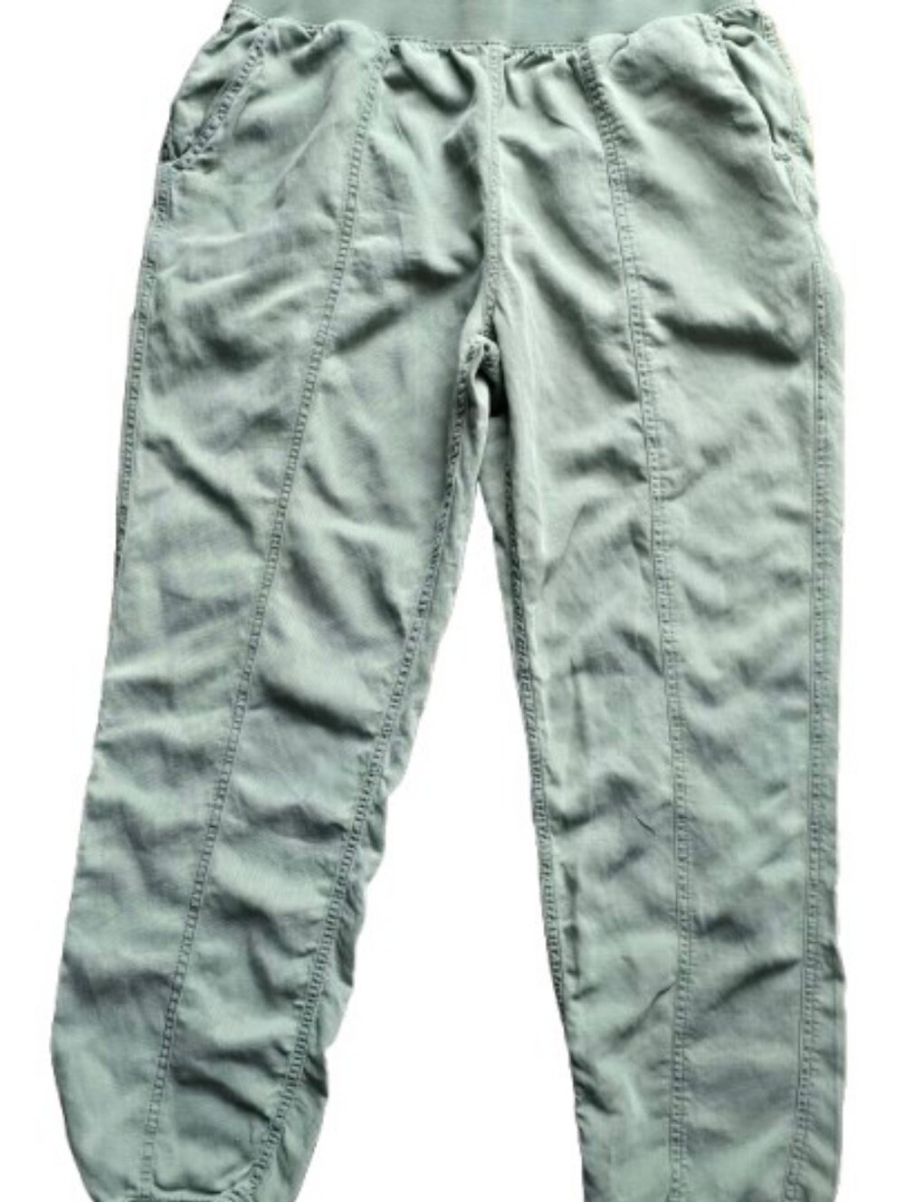 Faherty Arlie Day Pants Jogger Green Womens Large Lyocell Linen Blend